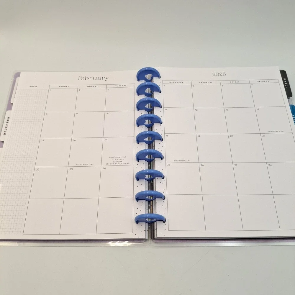 Happy Planner Classic 2026 Paper Raven Co 7x9.25‎ in. Disc Bound Weekly Monthly